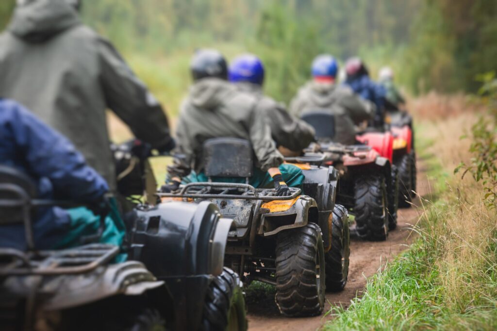 Link Resources AHCMOM217 operate quad bikes training group riding ATVs on off-road trail